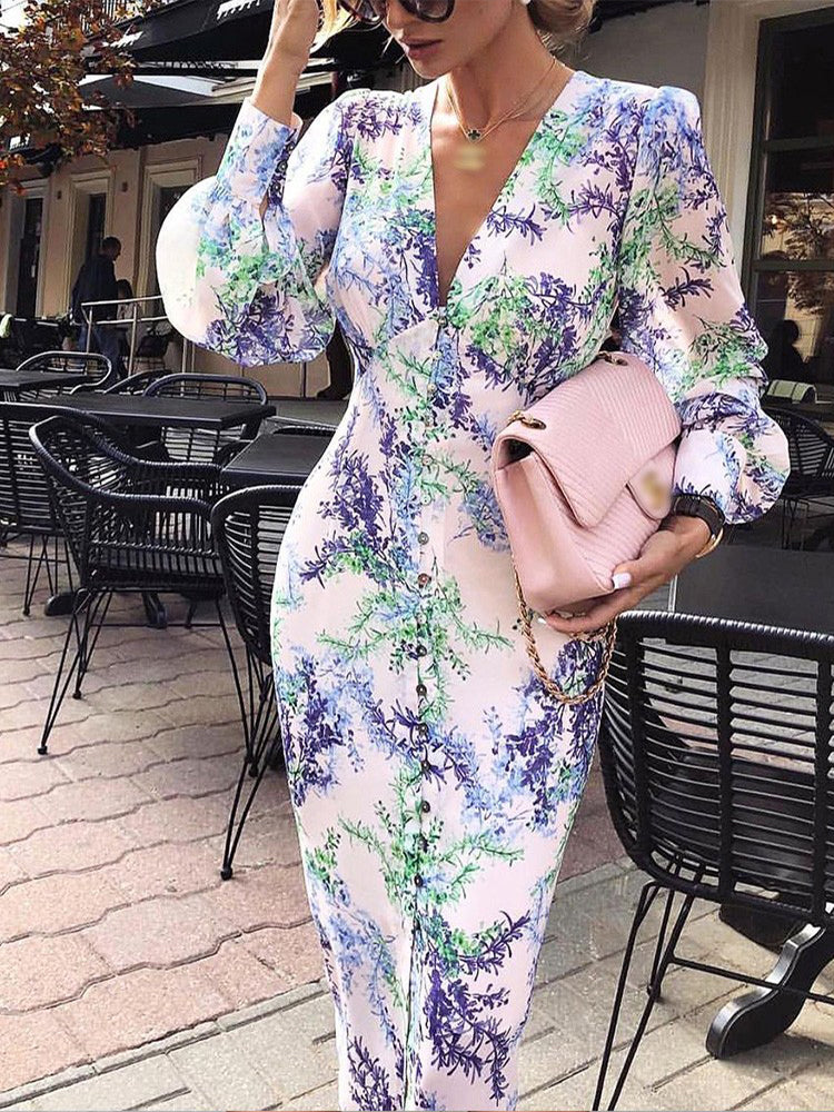 Lantern-Sleeve Dress